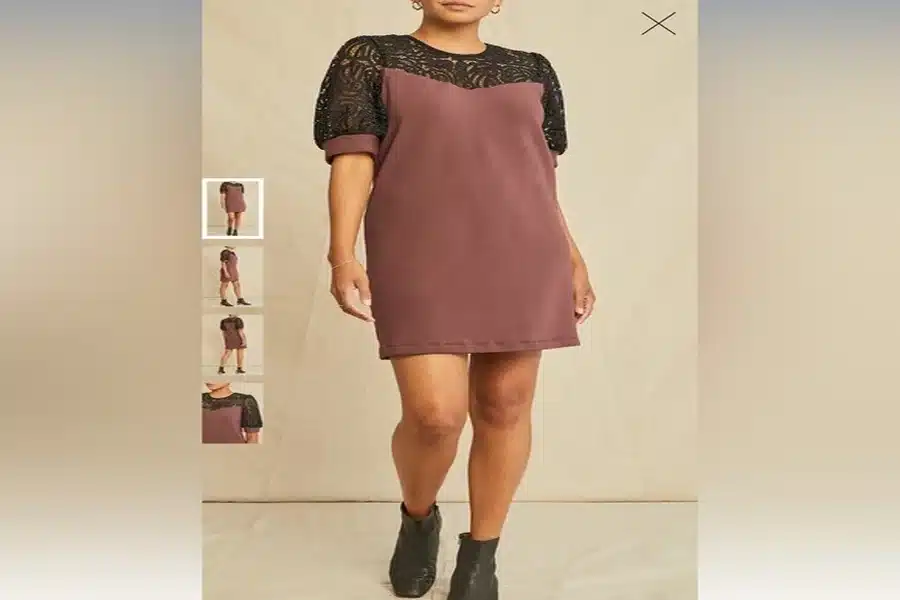 Danielle Luxe Fleece Lace Dress