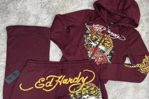 Burgundy Ed Hardy Set With Bold Style for Fashion-Forward Looks