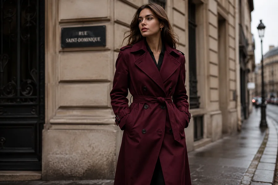 Burgundy Trench Coat