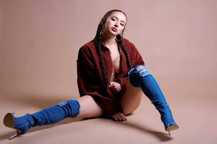 Denim Thigh High Boots